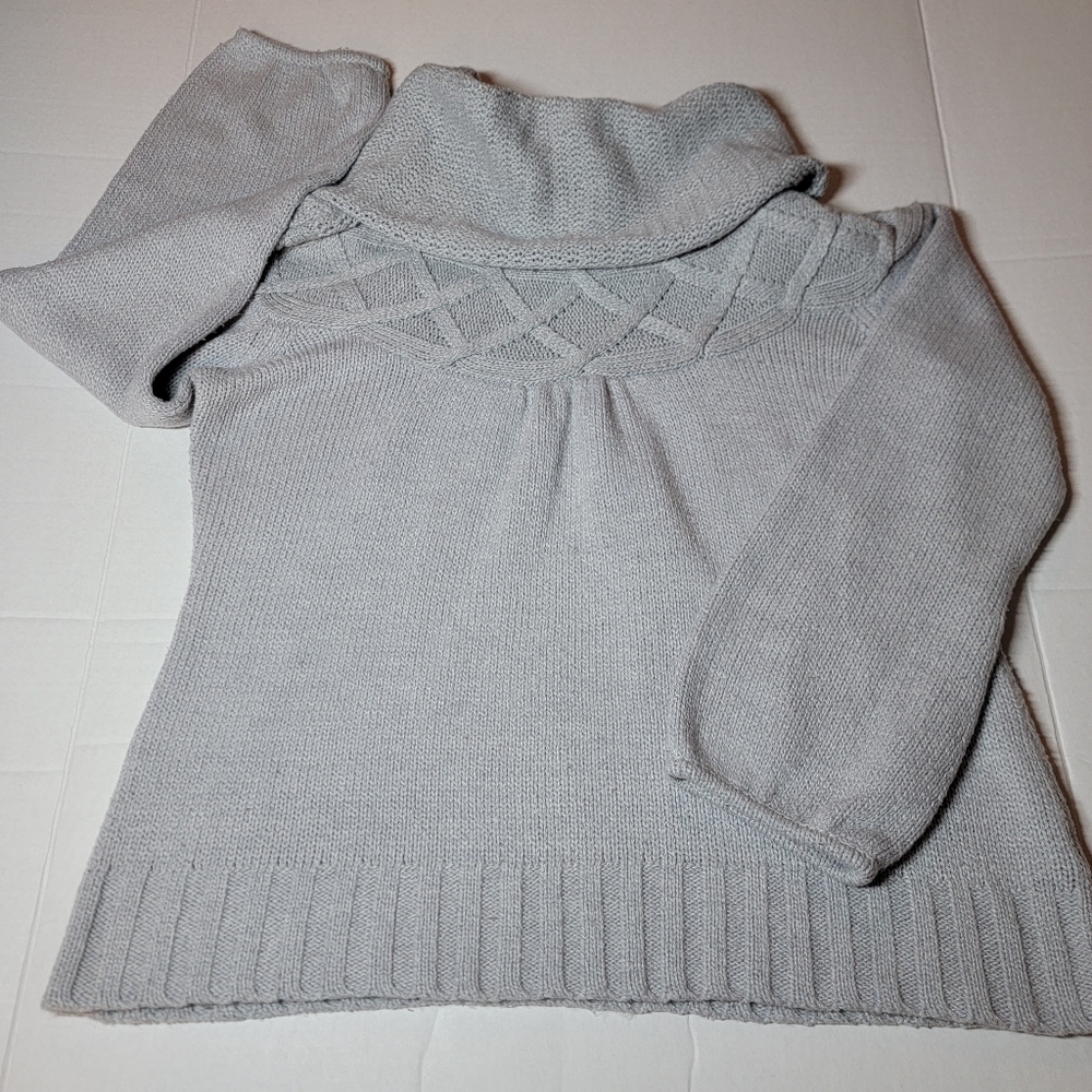 💚 a.n.a. A New Approach Pullover Grey Sweater Cowl Neckline Size XL EUC
